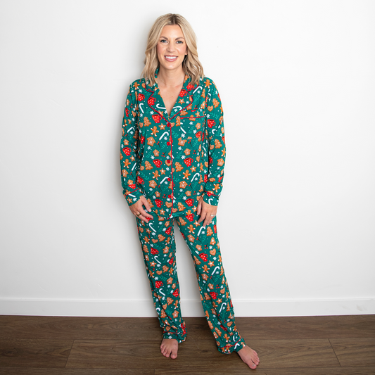 Button-up Luxe Bamboo Christmas Pajamas