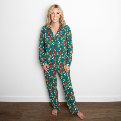 Button-up Luxe Bamboo Christmas Pajamas